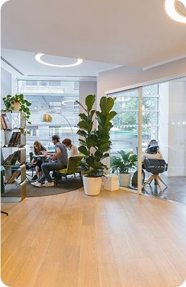 People working in a modern office